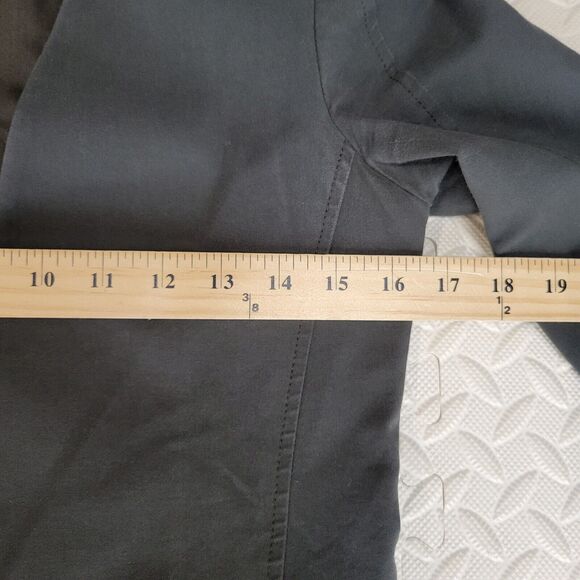 Theory Womens Blazer XS Gray Collarless Open Front Dark Academia Minimalist - Picture 7 of 9